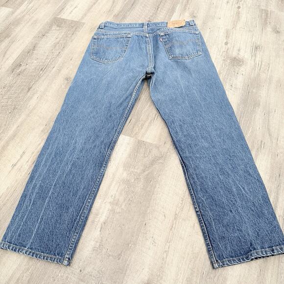 Vintage 1995 Levi's 501 Jeans Mens Tag 36x30 Button-Fly 501-0000 USA Made 33x28 - Picture 5 of 9